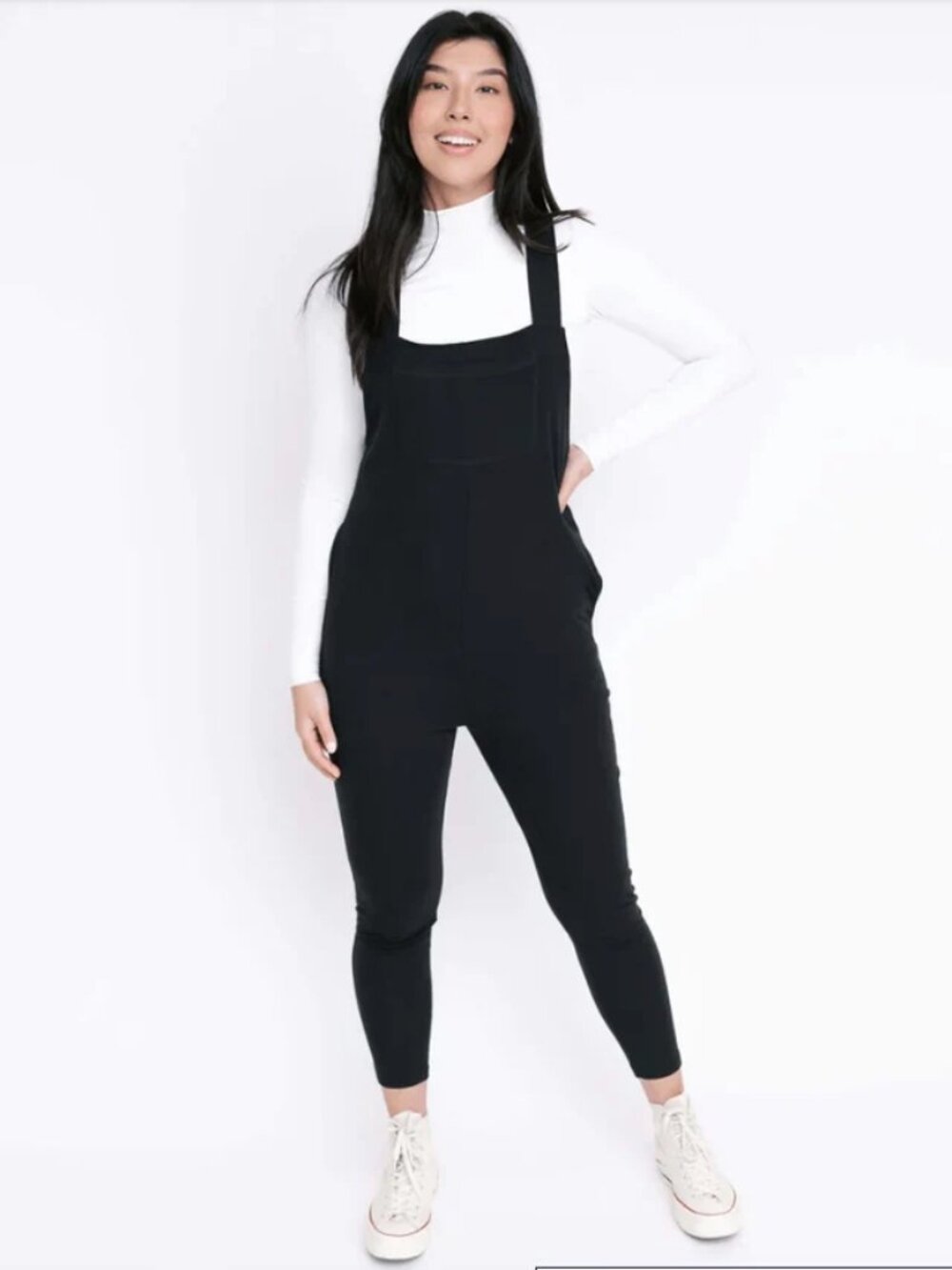 Smash + Tess Romperalls Sleeveless Overalls Romper Black S